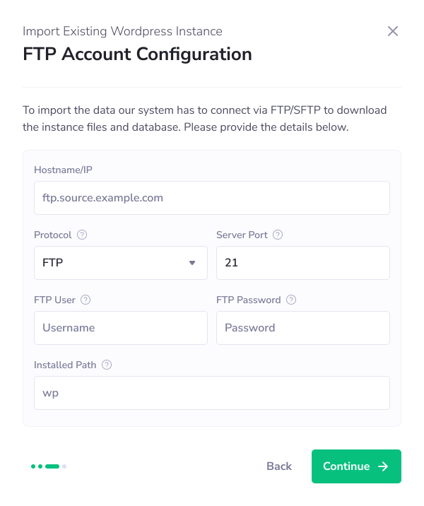Accounts Migration  - PanelAlpha WordPress Instances Management - Screenshot 1