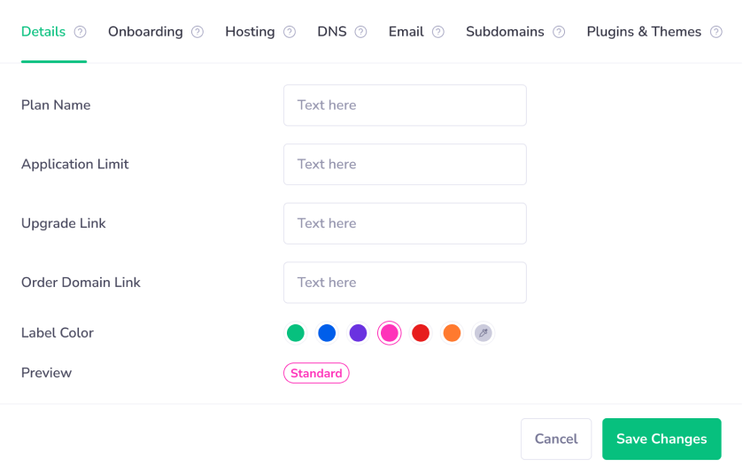 Plans Configuration - PanelAlpha Administration - Screenshot 2