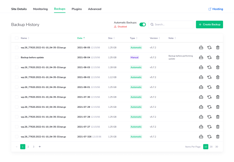 Scheduled Backups - PanelAlpha WordPress Instances Management - Screenshot 3