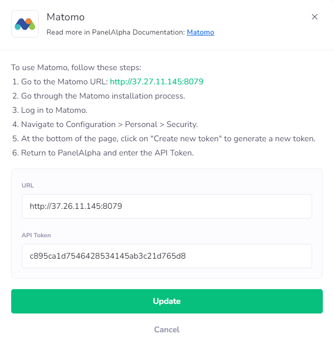Matomo Integration - PanelAlpha Documentation