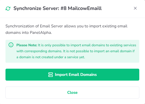 Email server synchronization - PanelAlpha Documentation